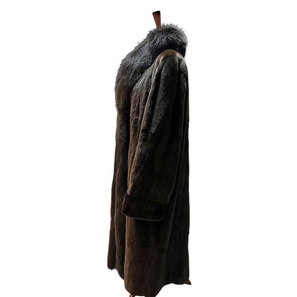 Zinman 52" Full Length Sheared Mink Fur Full Leather Reversible Coat 14 BRN/BLK - Picture 3 of 13